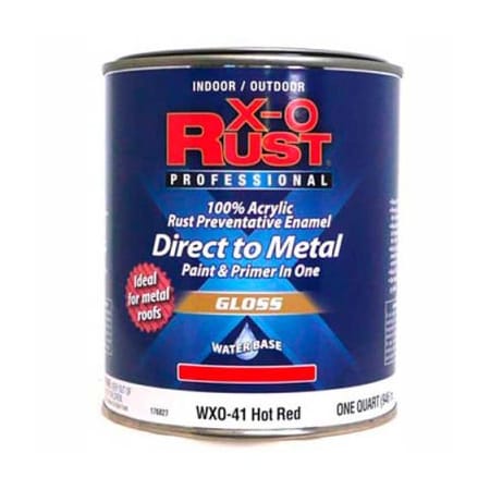 General Paint X-O Rust Anti-Rust Enamel, Gloss Finish, Hot Red, Quart - 176827